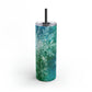 Emerald Green Snowflakes Maars Maker Skinny Matte Tumbler, 20oz