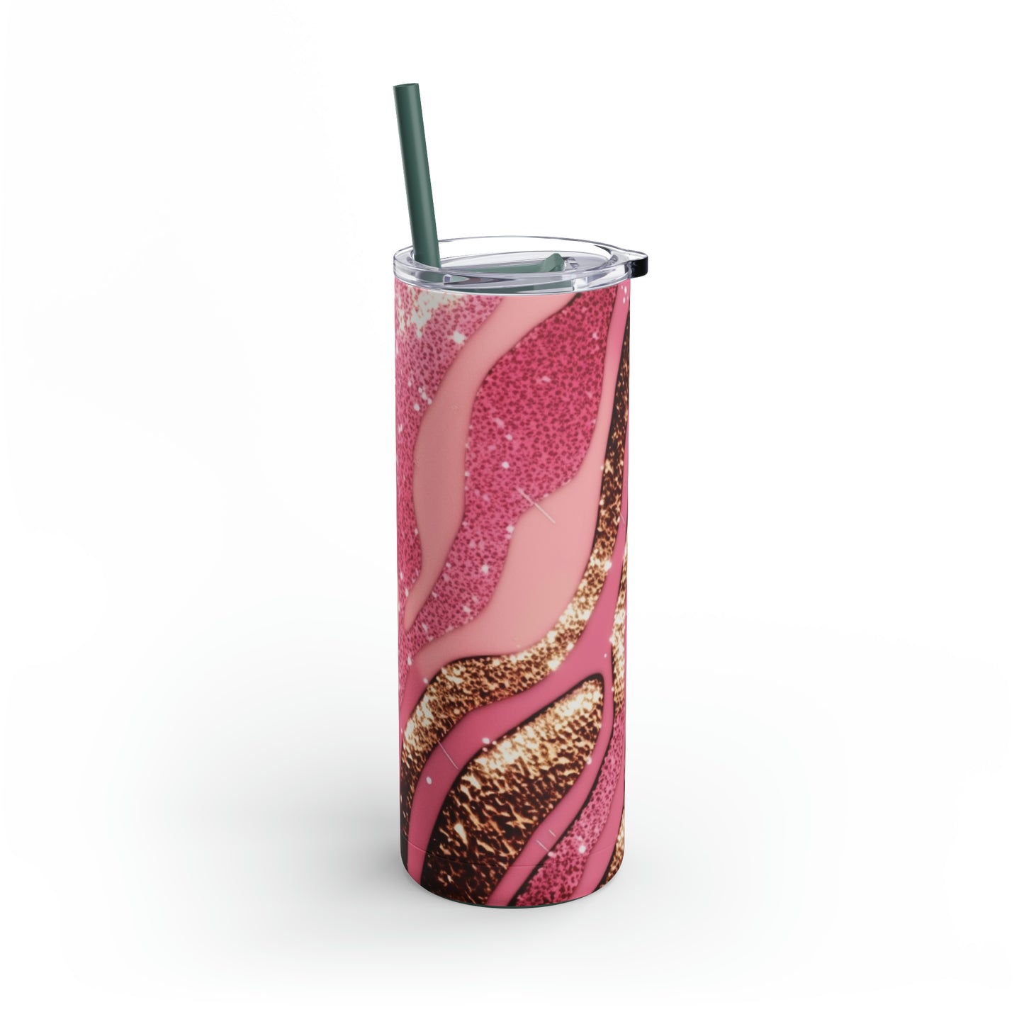 Glitter Pink Animal Maars Maker Skinny Matte Tumbler, 20oz