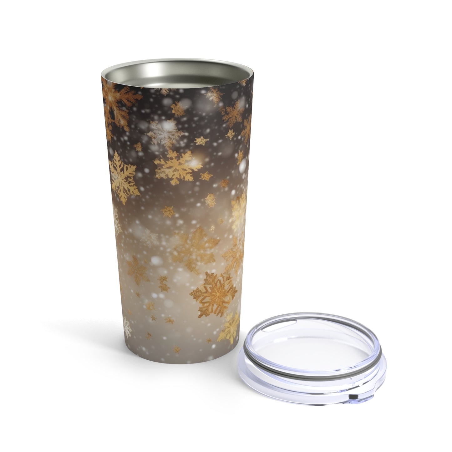 Gold Christmas Snow Flakes Tumbler 20oz
