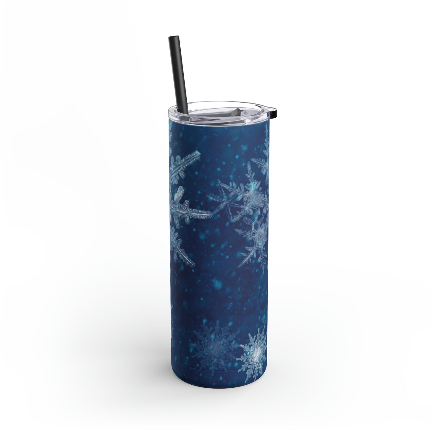 Midnight Sky Snowflakes Maars Maker Skinny Matte Tumbler, 20oz