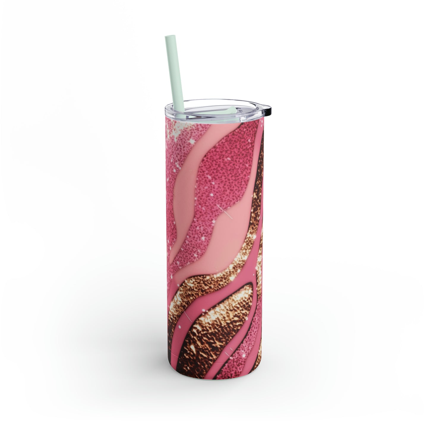 Glitter Pink Animal Maars Maker Skinny Matte Tumbler, 20oz