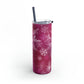 Pink Flamingo Snowflakes Maars Maker Skinny Matte Tumbler, 20oz