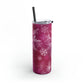 Pink Flamingo Snowflakes Maars Maker Skinny Matte Tumbler, 20oz