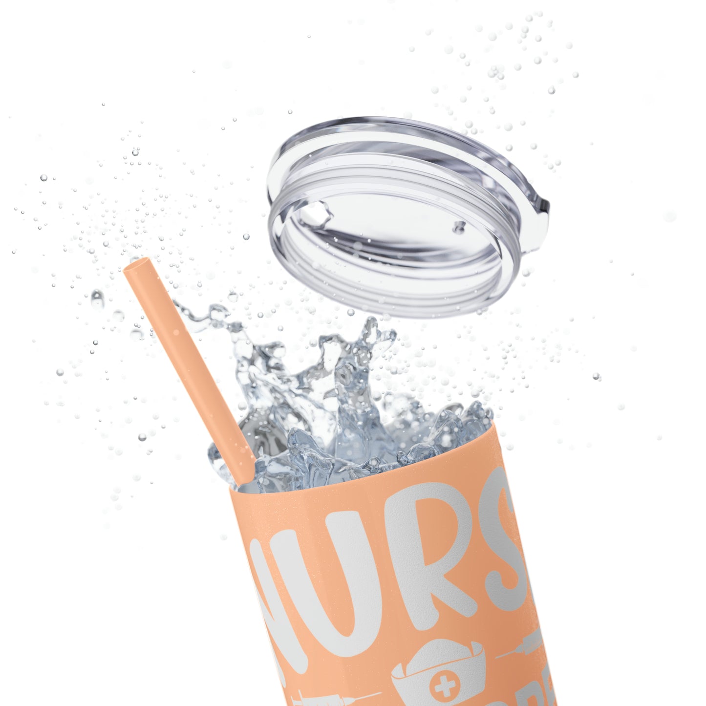Nurse In Progress Loading Please Wait Skinny Tumbler with Straw, 20oz
