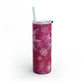 Pink Flamingo Snowflakes Maars Maker Skinny Matte Tumbler, 20oz