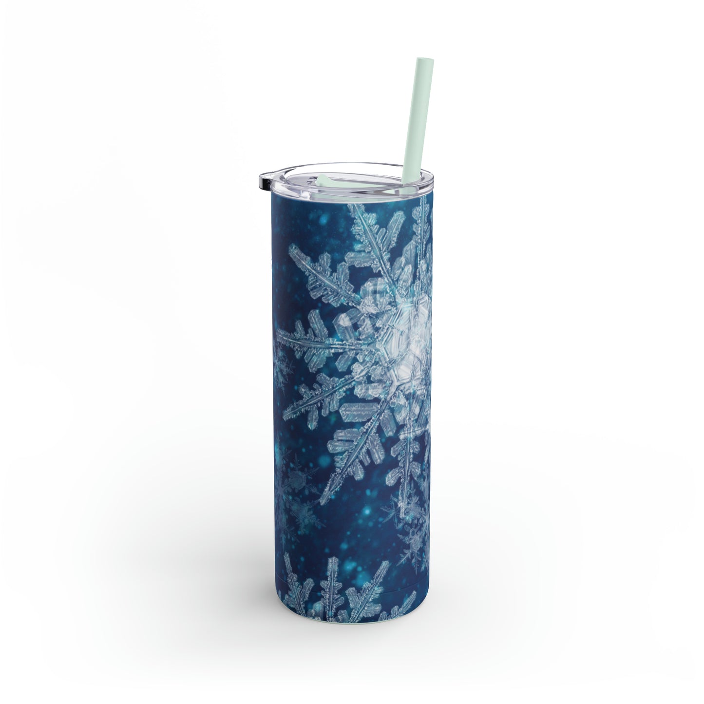 Midnight Sky Snowflakes Maars Maker Skinny Matte Tumbler, 20oz