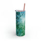 Emerald Green Snowflakes Maars Maker Skinny Matte Tumbler, 20oz