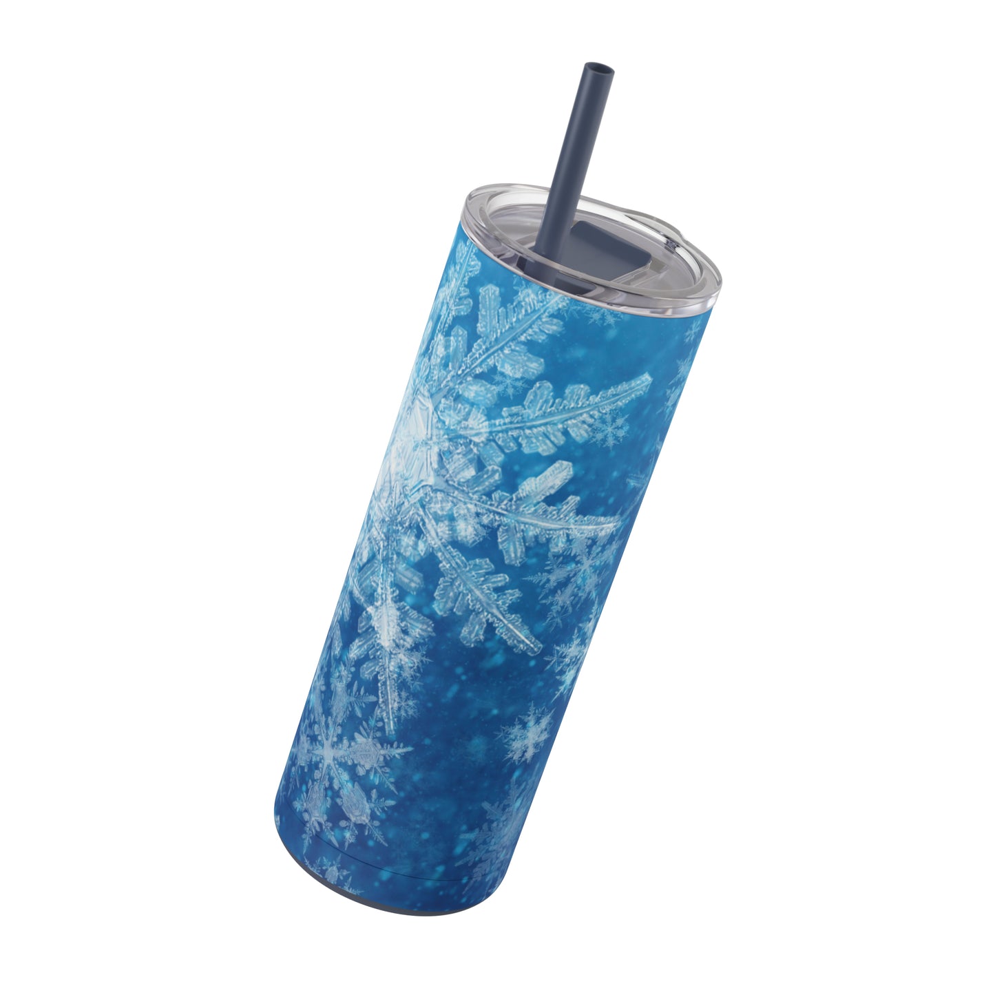 Sky Blue Snowflakes Maars Maker Skinny Matte Tumbler, 20oz
