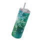 Emerald Green Snowflakes Maars Maker Skinny Matte Tumbler, 20oz