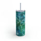Emerald Green Snowflakes Maars Maker Skinny Matte Tumbler, 20oz