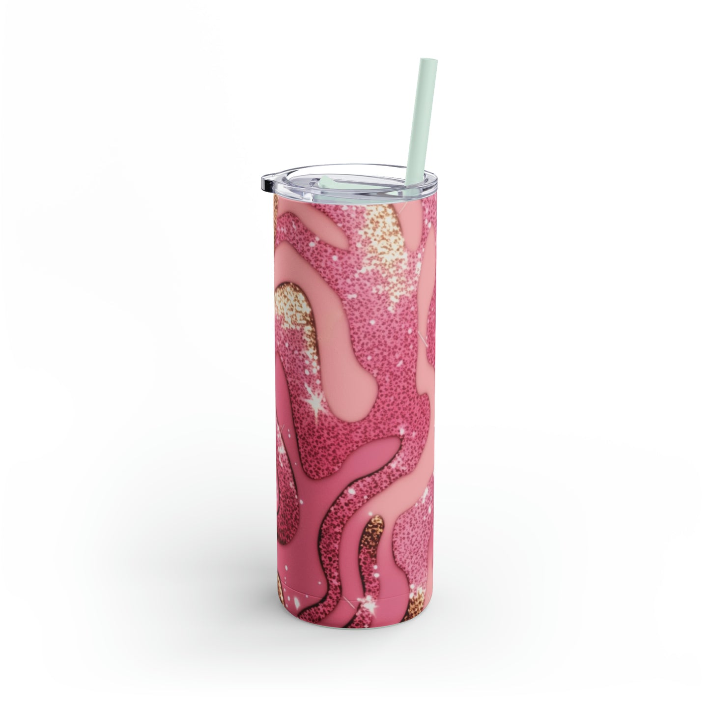 Glitter Pink Animal Maars Maker Skinny Matte Tumbler, 20oz