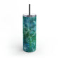 Emerald Green Snowflakes Maars Maker Skinny Matte Tumbler, 20oz