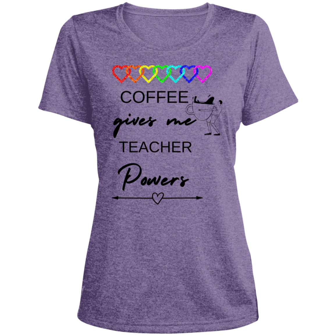 Back to School Ladies' Heather Scoop Neck Performance Tee For Teachers