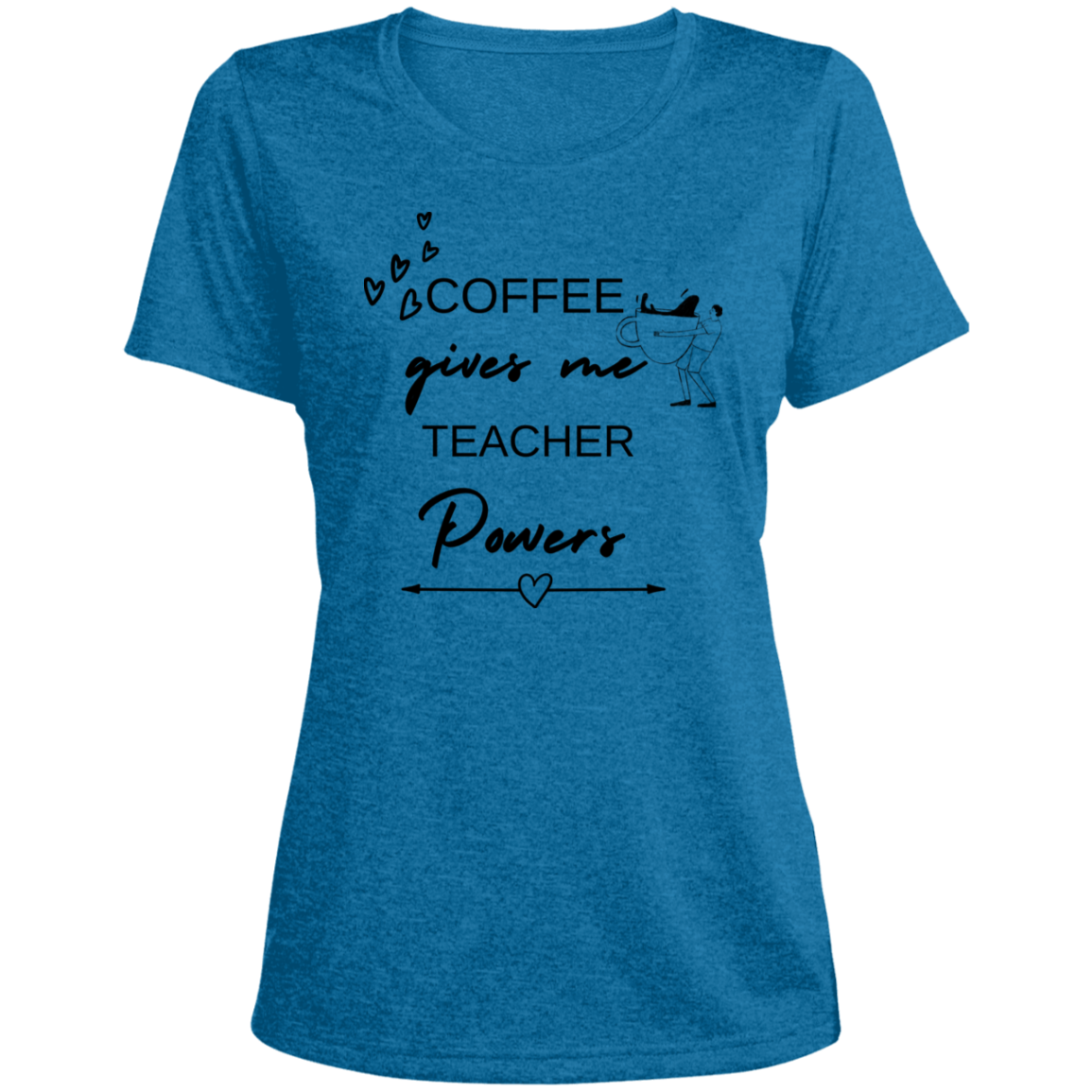 Back to School Ladies' Heather Scoop Neck Performance Tee For Teachers