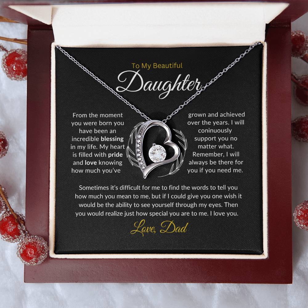 To My Daughter Necklace from Dad, Gift for Daughter from Dad, Father Daughter Necklace, Gifts to Daughter from Dad, Daughter Gift From Dad