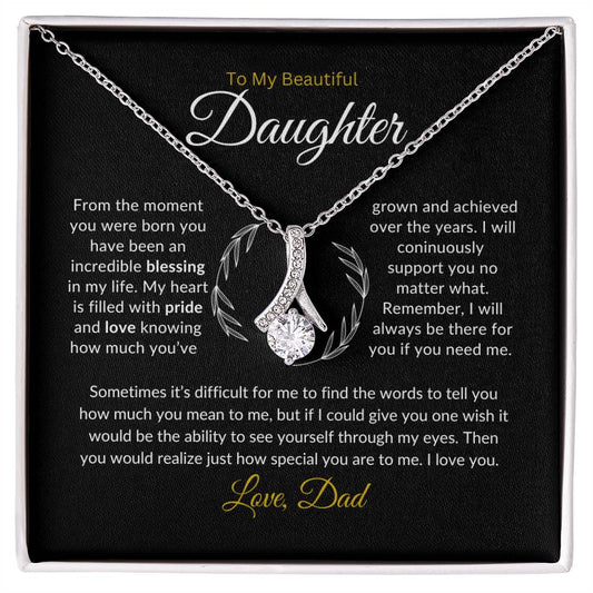 To My Daughter Necklace from Dad, Gift for Daughter from Dad, Father Daughter Necklace, Gifts to Daughter from Dad, Daughter Gift From Dad