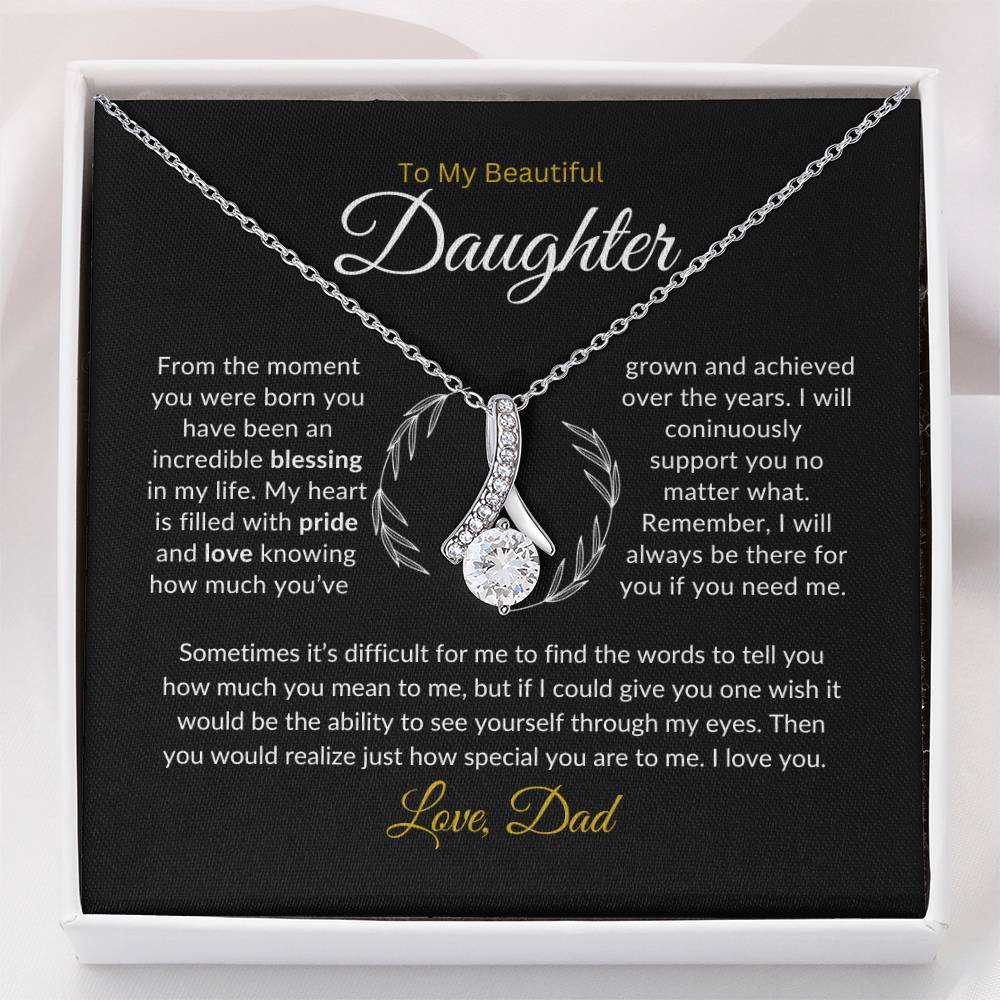 To My Daughter Necklace from Dad, Gift for Daughter from Dad, Father Daughter Necklace, Gifts to Daughter from Dad, Daughter Gift From Dad