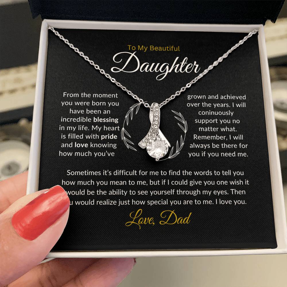 To My Daughter Necklace from Dad, Gift for Daughter from Dad, Father Daughter Necklace, Gifts to Daughter from Dad, Daughter Gift From Dad