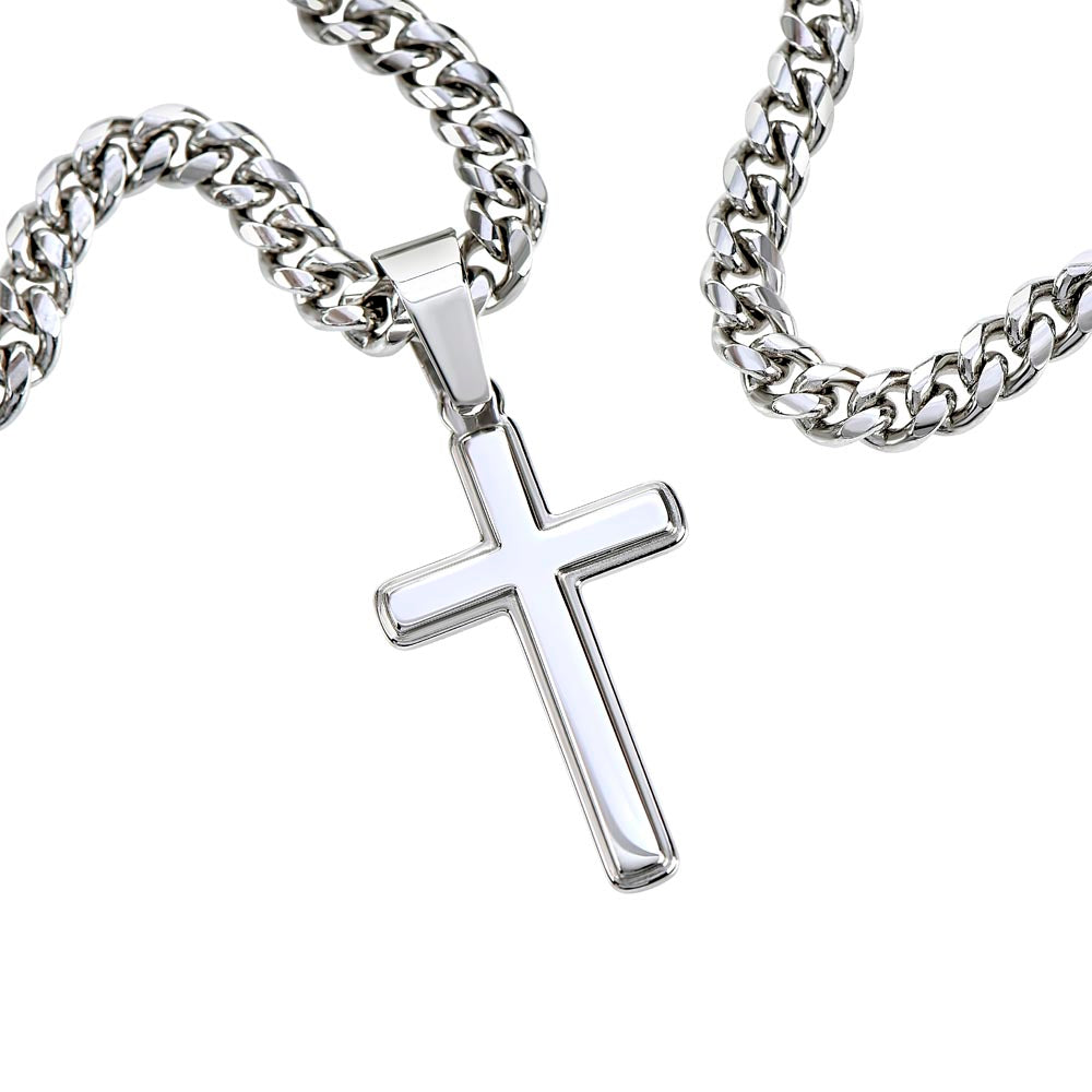 TO OUR SON CROSS NECKLACE FROM MOM & DAD