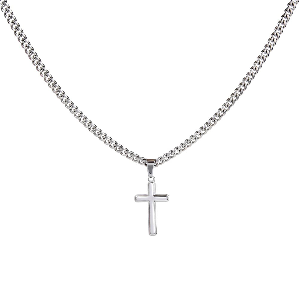 TO OUR SON CROSS NECKLACE FROM MOM & DAD
