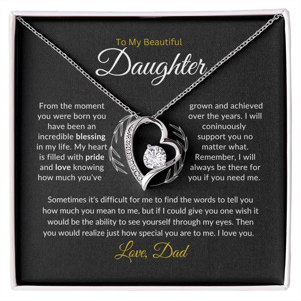 To My Daughter Necklace from Dad, Gift for Daughter from Dad, Father Daughter Necklace, Gifts to Daughter from Dad, Daughter Gift From Dad