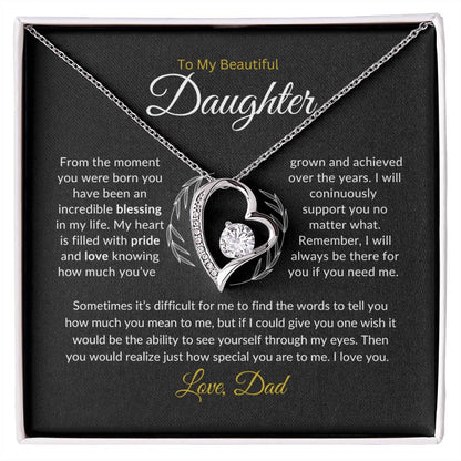To My Daughter Necklace from Dad, Gift for Daughter from Dad, Father Daughter Necklace, Gifts to Daughter from Dad, Daughter Gift From Dad
