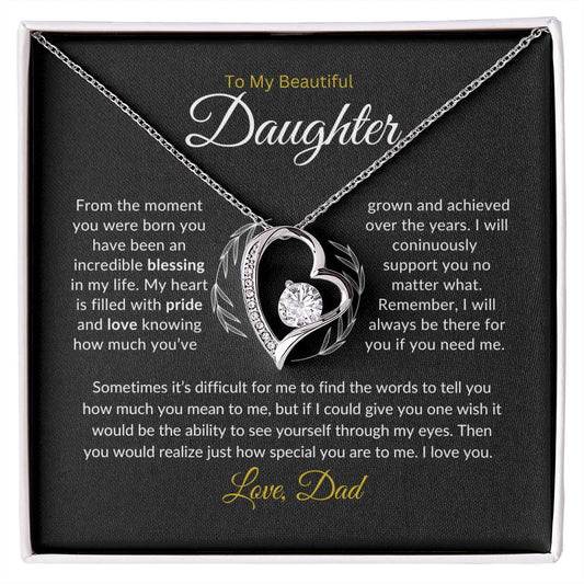 To My Daughter Necklace from Dad, Gift for Daughter from Dad, Father Daughter Necklace, Gifts to Daughter from Dad, Daughter Gift From Dad