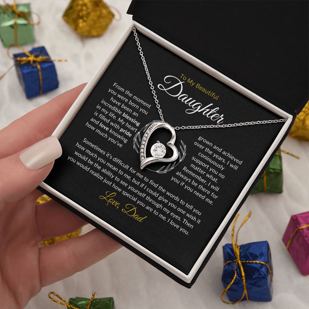 To My Daughter Necklace from Dad, Gift for Daughter from Dad, Father Daughter Necklace, Gifts to Daughter from Dad, Daughter Gift From Dad