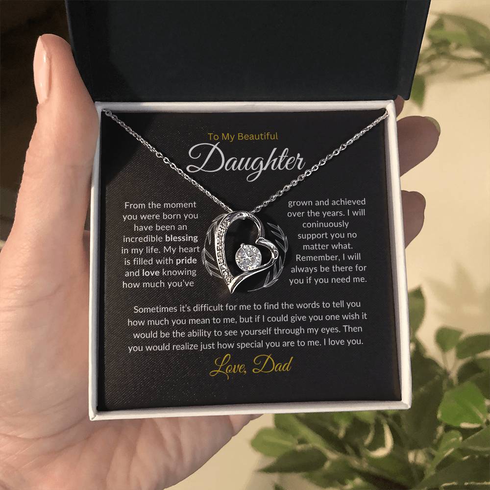 To My Daughter Necklace from Dad, Gift for Daughter from Dad, Father Daughter Necklace, Gifts to Daughter from Dad, Daughter Gift From Dad