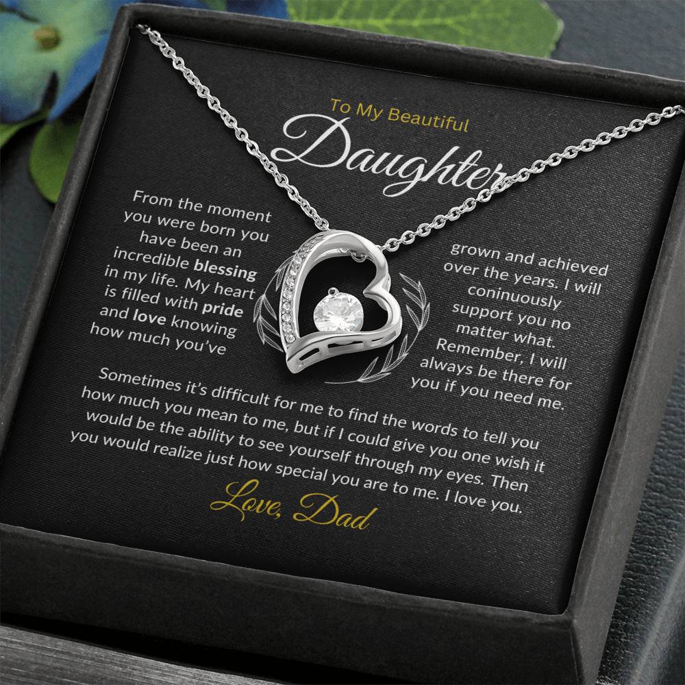 To My Daughter Necklace from Dad, Gift for Daughter from Dad, Father Daughter Necklace, Gifts to Daughter from Dad, Daughter Gift From Dad