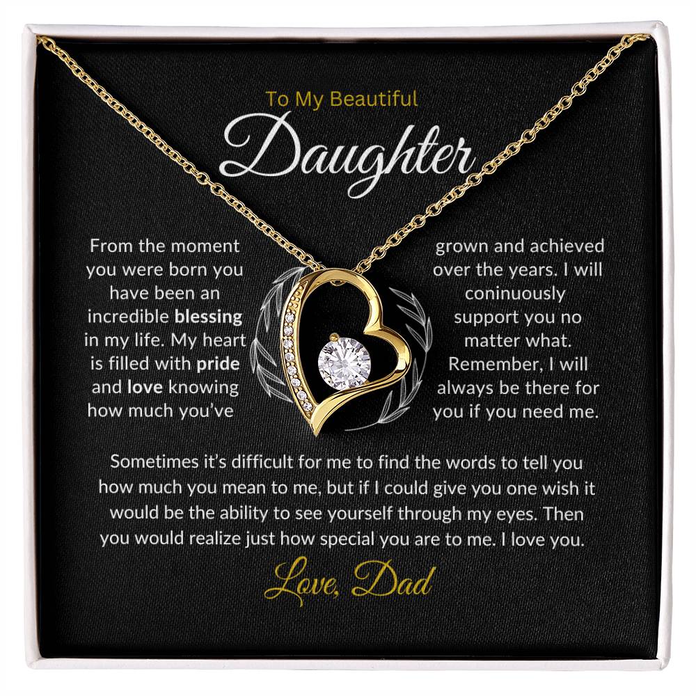 To My Daughter Necklace from Dad, Gift for Daughter from Dad, Father Daughter Necklace, Gifts to Daughter from Dad, Daughter Gift From Dad