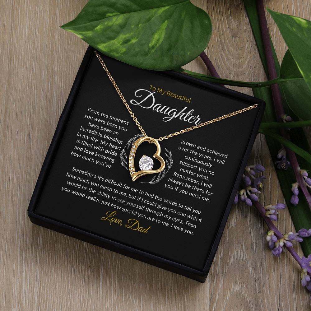 To My Daughter Necklace from Dad, Gift for Daughter from Dad, Father Daughter Necklace, Gifts to Daughter from Dad, Daughter Gift From Dad