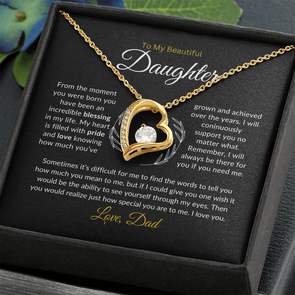 To My Daughter Necklace from Dad, Gift for Daughter from Dad, Father Daughter Necklace, Gifts to Daughter from Dad, Daughter Gift From Dad